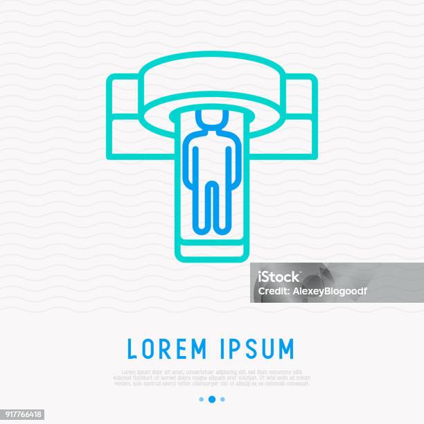 Mri Scanner Thin Line Icon Modern Vector Illustration Of Medical Equipment Stock Illustration - Download Image Now