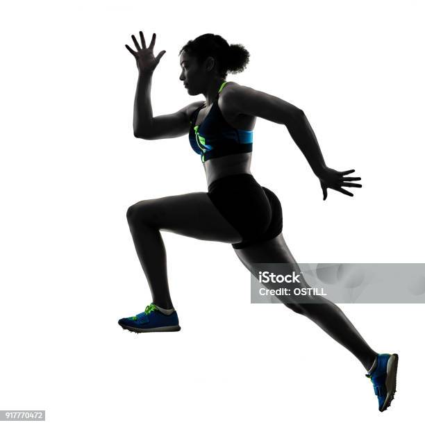 스프린터 역주 여자를 실행 하는 아프리카 러너 절연 화이트 B 운동 선수에 대한 스톡 사진 및 기타 이미지 - 운동 선수, 실루엣, 달리기