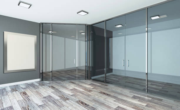 istock Empty Modern office Cabinet. Meeting room. 3D rendering.. Blank paintings 917773694