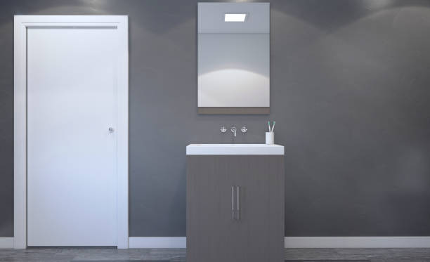 istock Spacious bathroom, clean, beautiful, luxurious, bright room. 3D rendering. 917774110