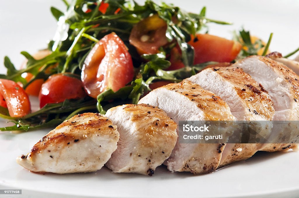 grilled chicken  Arugula Stock Photo