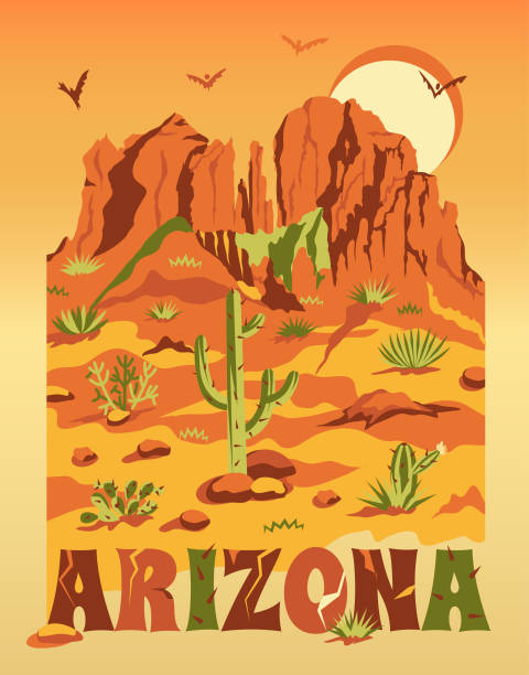Arizona mountain landscape. Vector