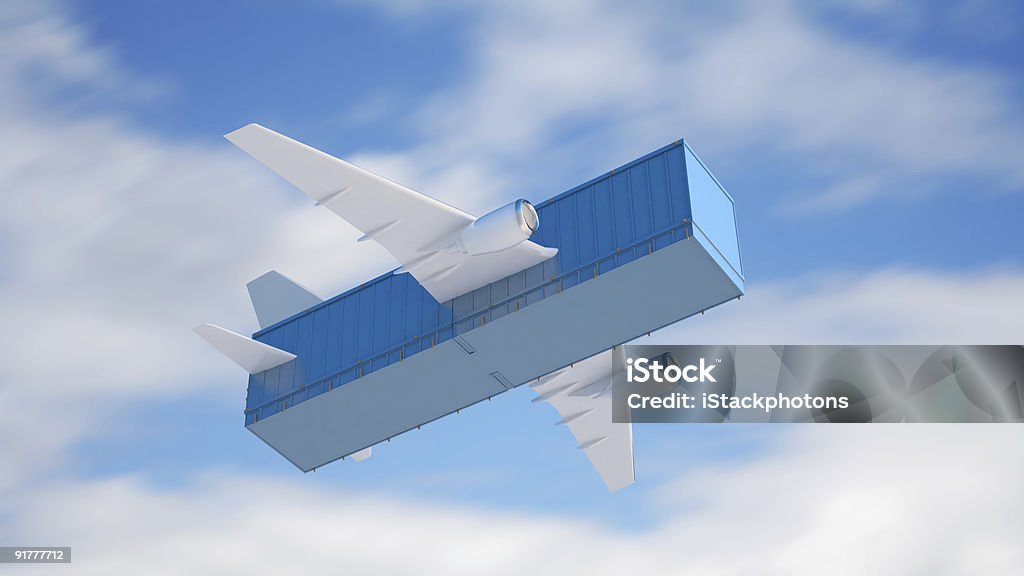 Concepto de la carga de aire - Foto de stock de Ala de avión libre de derechos