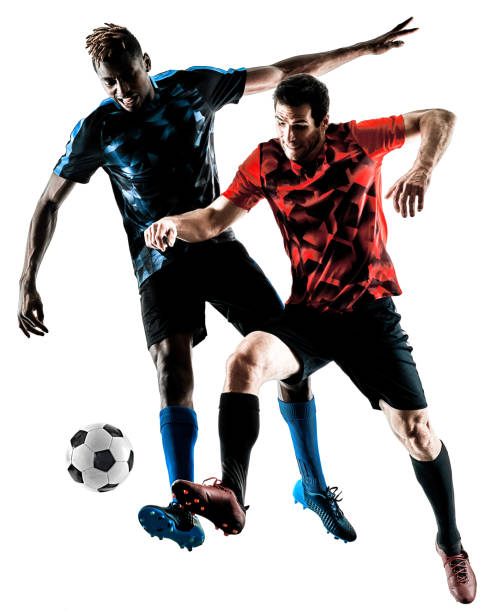 istock soccer players men isolated silhouette white background 917777384