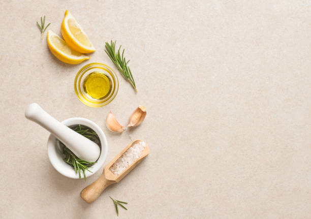 istock Sea salt scented with fresh rosemary and garlic 917777582