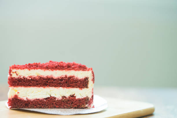 istock Red velvet cake on wooden board 917777922
