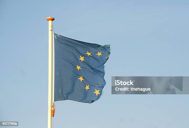 Foto de Danificado Bandeira Da Comunidade Européia e mais fotos de stock de Adulação - Adulação, Bandeira, Bandeira da Comunidade Européia