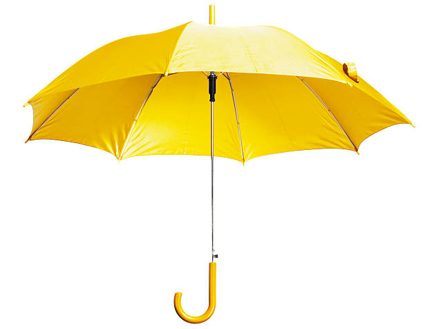 bright yellow umbrella stock photo