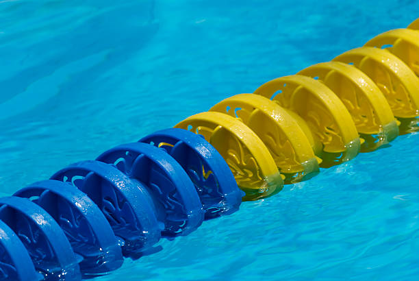 Swimming pool lane rope separated place for swimmer