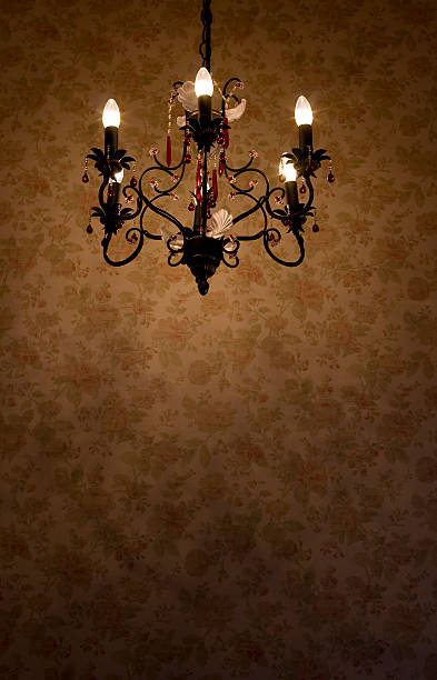 istock Iinterior scene of old chandelier 91779350