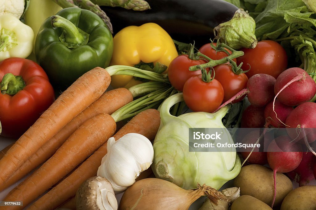 Groupe de légumes frais - Photo de Ail - Légume à bulbe libre de droits