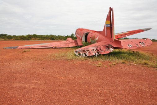 Old crashed plane in Canaima national park, Venezuela