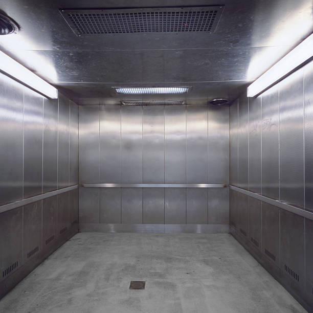 istock Silver Metal Elevator, New York City 91779953