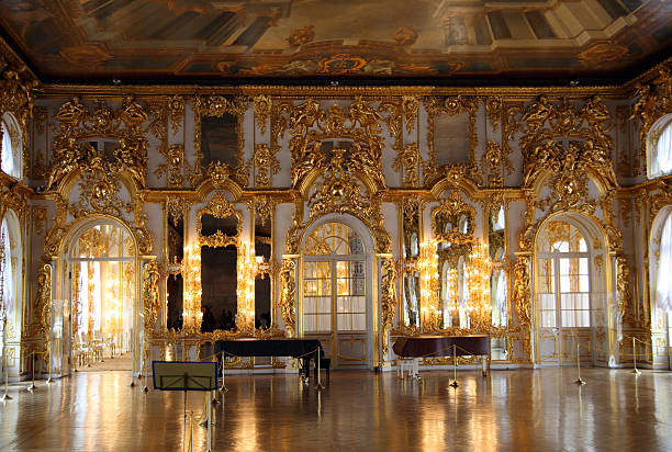 hall palazzo interno di pushkin - palazzo di caterina foto e immagini stock