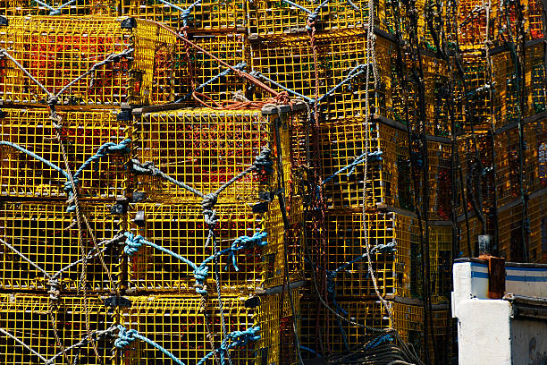 Lobster Traps in Newport, Rhode Island stock photo