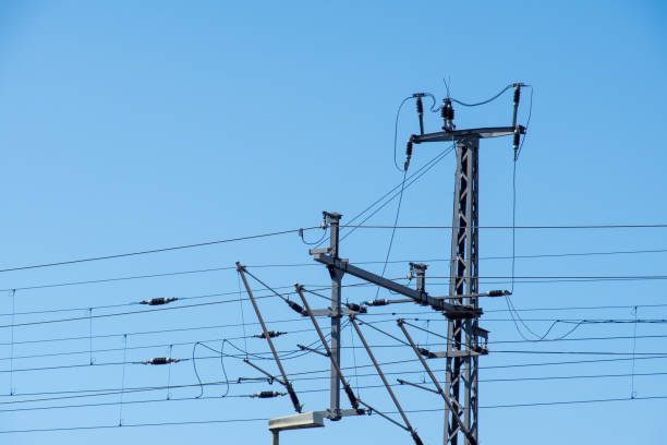 istock Low Angle View Of Electricity Pylon Against Clear Sky 917813008