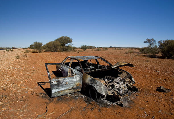istock Burnt Car in Australian Outback 91781336