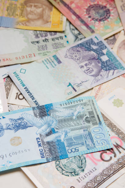 istock Colorful old World Paper Money banknote background 917813418
