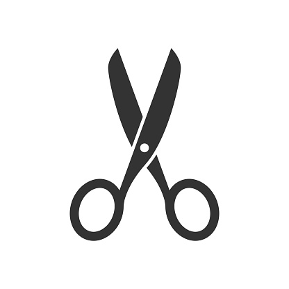 Scissors black icon on white