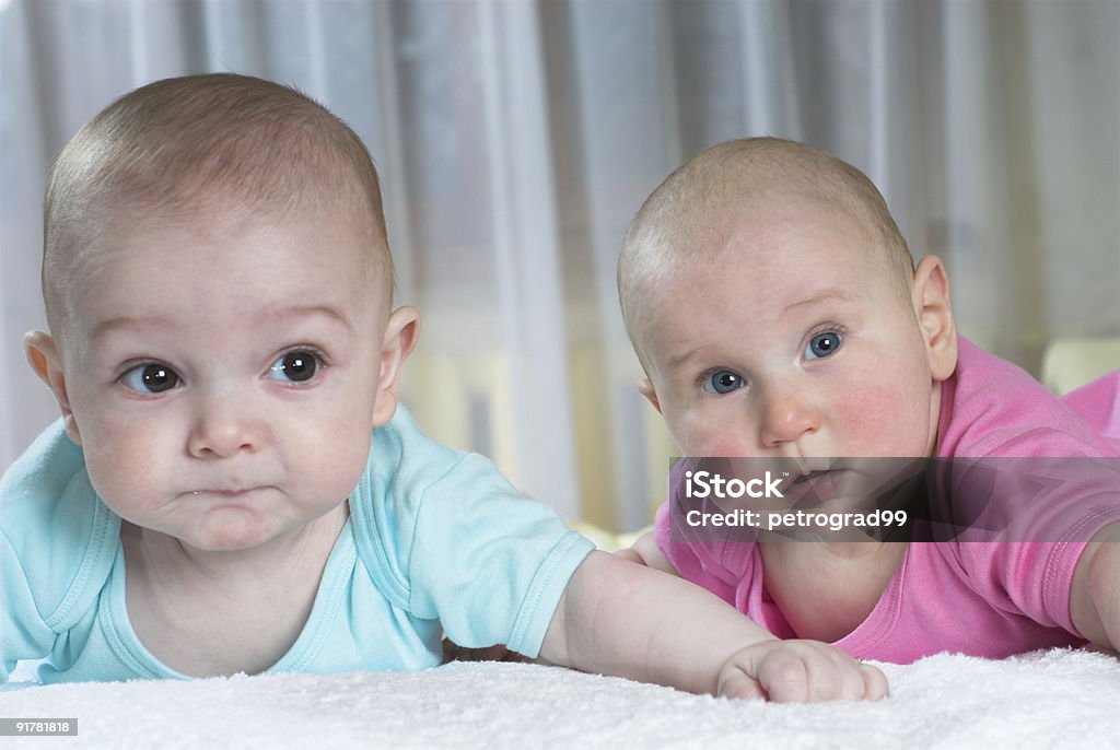 Bewildered babies  0-11 Months Stock Photo