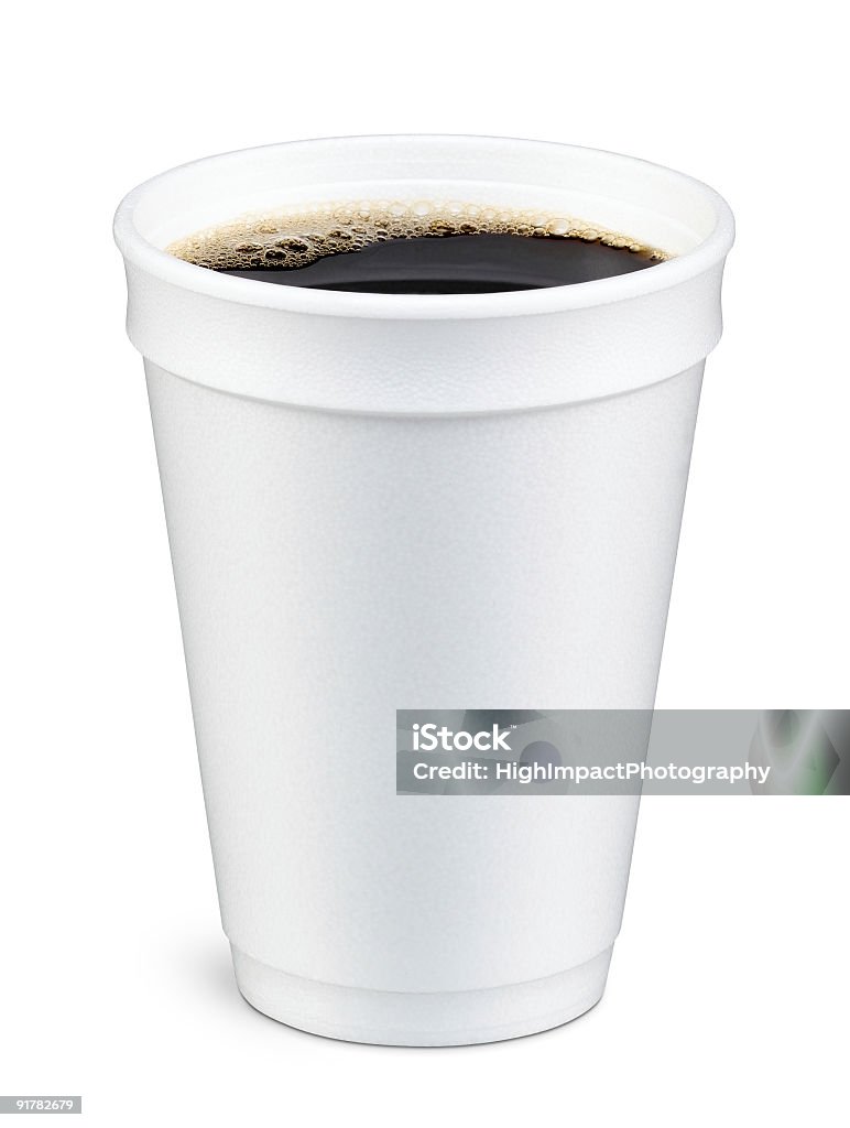 Xícara de café em espuma - Foto de stock de Poliestireno royalty-free