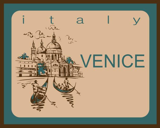 Travel. trip to Italy. The City Of Venice.  Sketch.  The design concept for the tourism industry. Vector illustration. Travel. trip to Italy. The City Of Venice.  Sketch.  The design concept for the tourism industry. Vector illustration. gondolier stock illustrations