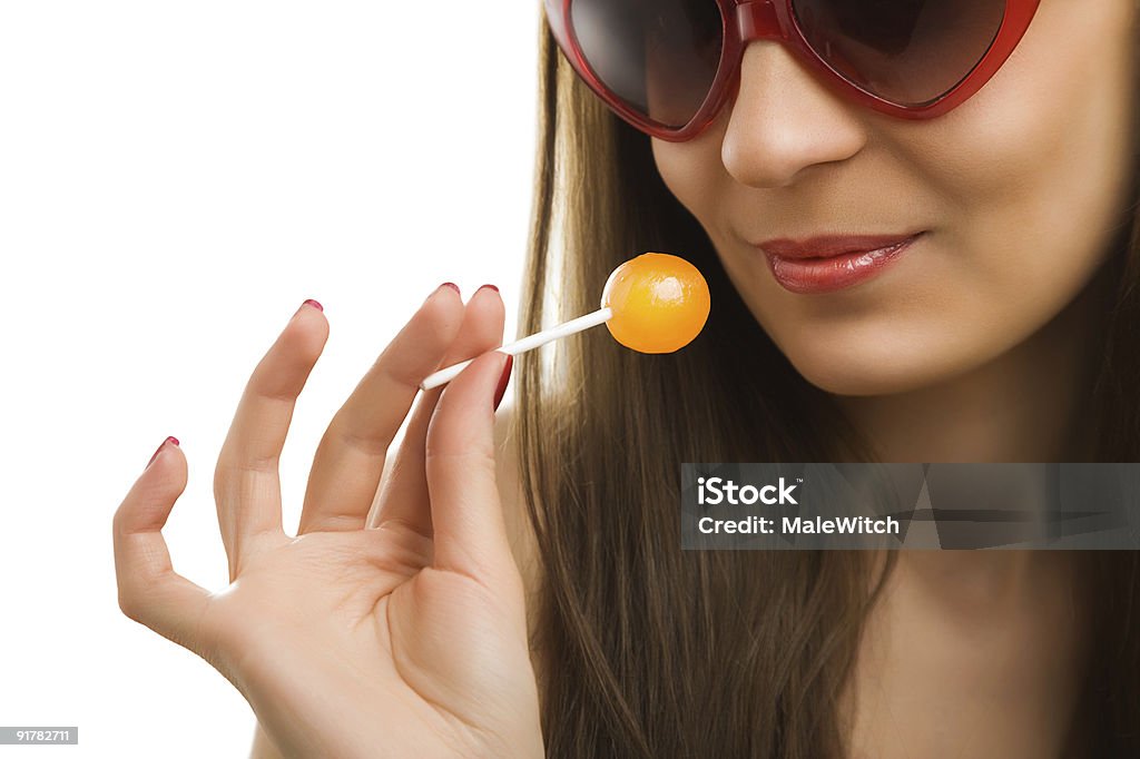 Menina e lollypop - Royalty-free Adulto Foto de stock