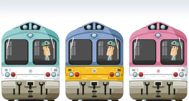 Vector illustration of Train set