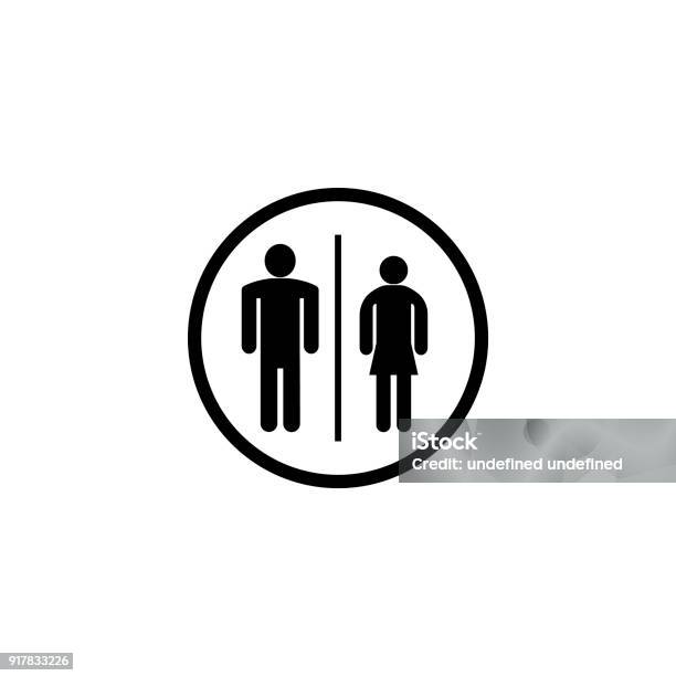 Bathroom Sign Icon Flat Graphic Design Illustration Stock Illustration - Download Image Now