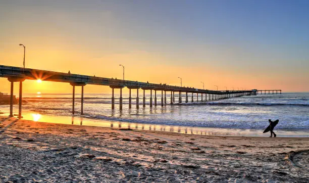 Photo of Surfer walks on the beach