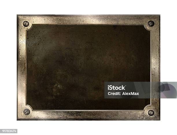 Placa De Metal - Fotografias de stock e mais imagens de Metal - Metal, Moldura de Quadro, Espaço Vazio