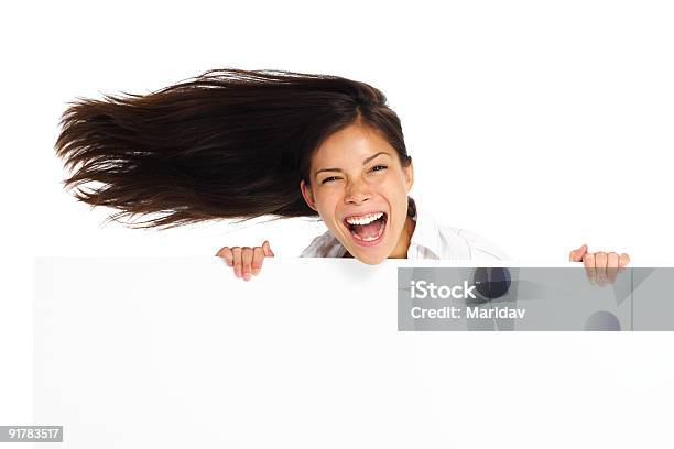 Excited Billboard Woman Stock Photo - Download Image Now - Adult, Advertisement, Beautiful People