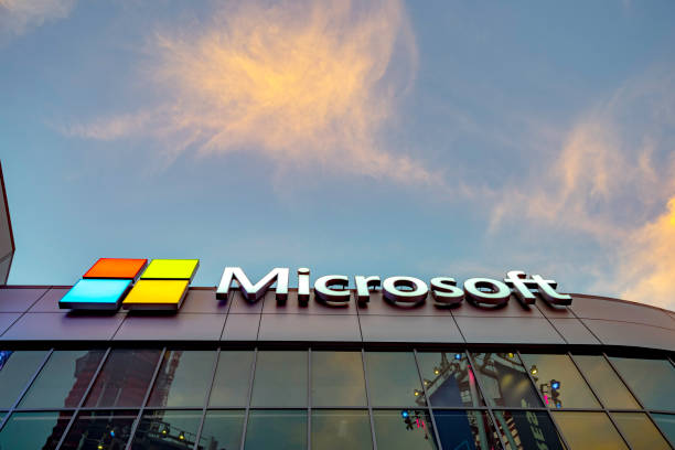 Microsoft Square in Downtown Los Angeles stock photo