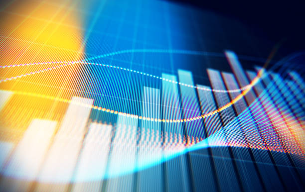 Financial and Technical Data Analysis Graph Showing Search Findings Financial data analysis graph showing search findings. Selective focus. Horizontal composition with copy space. flourish stock pictures, royalty-free photos & images