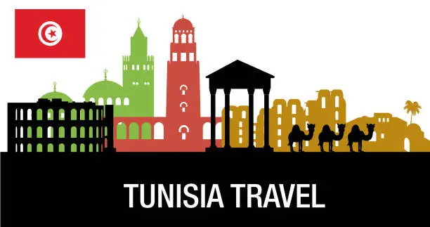 Vector illustration of Tunisia Symbols