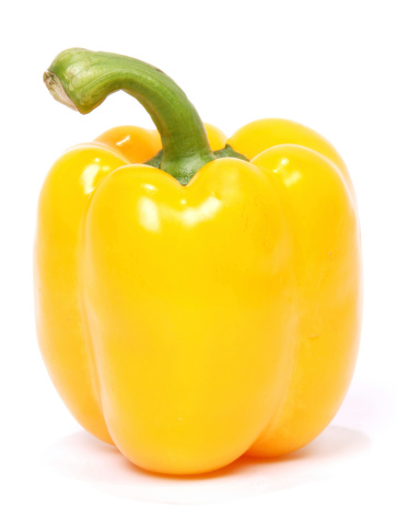 yellow paprika on white background
