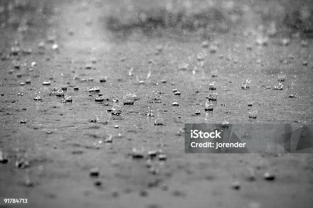 Raindrops Stock Photo - Download Image Now - Backgrounds, Black And White, Close-up
