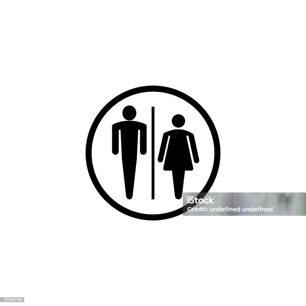 Bathroom Sign Icon Flat Graphic Design - Illustration Icon, Public Restroom, Symbol, Men, Women 2015 stock vector