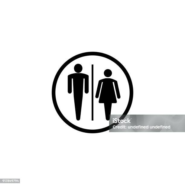 Bathroom Sign Icon Flat Graphic Design Illustration Stock Illustration - Download Image Now