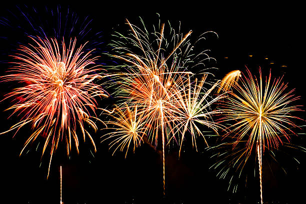 istock Colorful firework show finale with multiple bursts 91785380