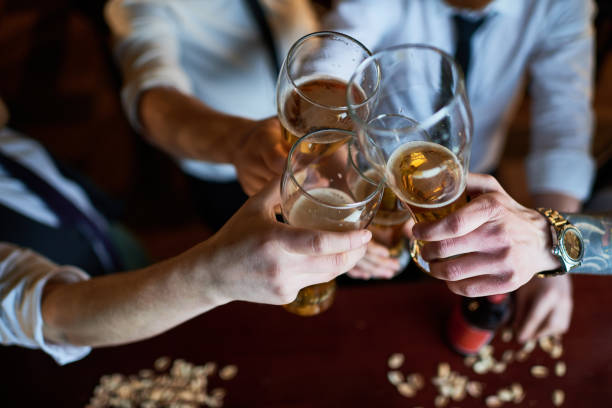 istock Men toasting with fresh beer glasses 917854586