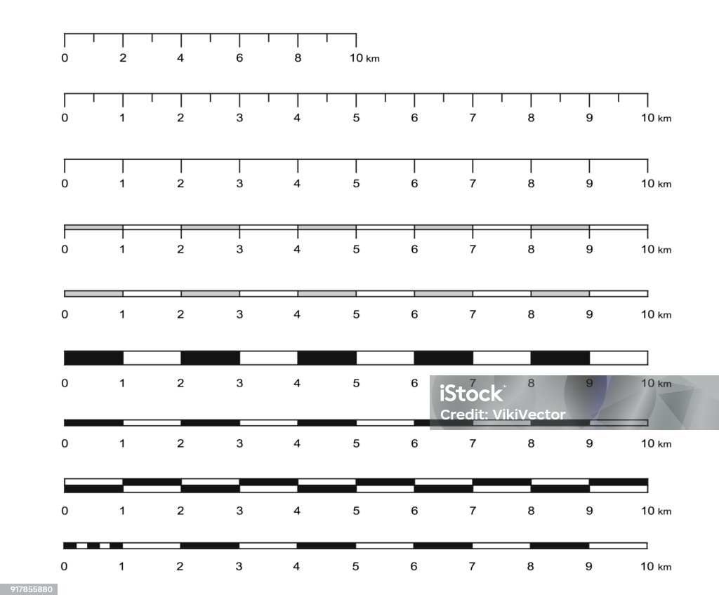 Karte Skalenlinie - Lizenzfrei Größenunterschied Vektorgrafik
