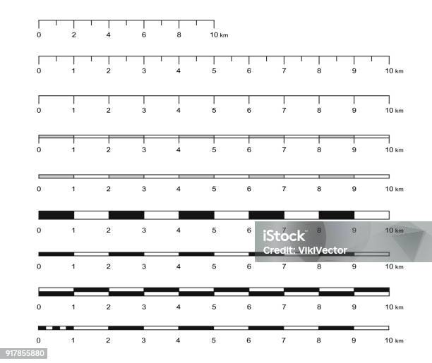 Ligne Déchelle De Carte Vecteurs libres de droits et plus d'images vectorielles de Échelle de grandeur - Échelle de grandeur, Carte, Mer