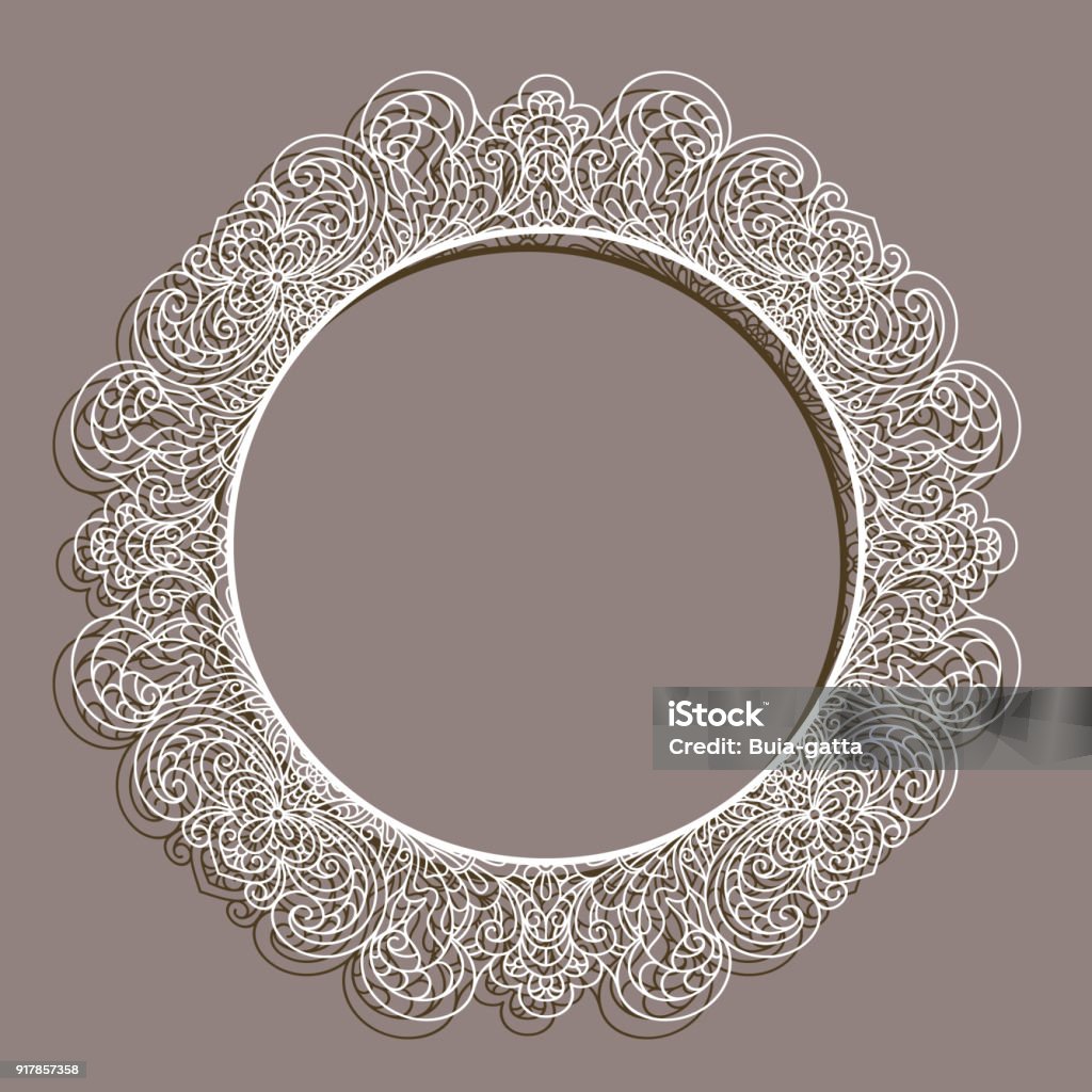 Round Border Frame Pattern Round Frame With Lace Border Pattern Stock Illustration - Download ...