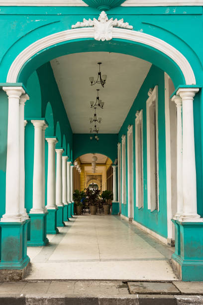 Typical portico under a colonial building in Cuba