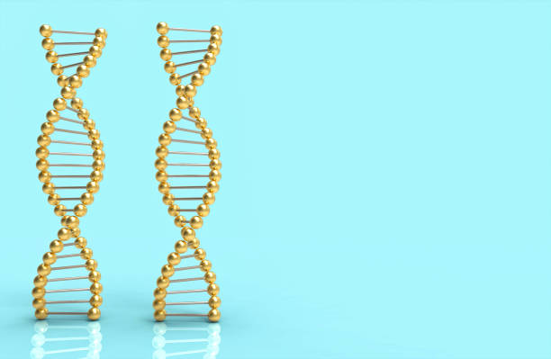 istock DNA golden ribbon on blue and space for text and design 917857756