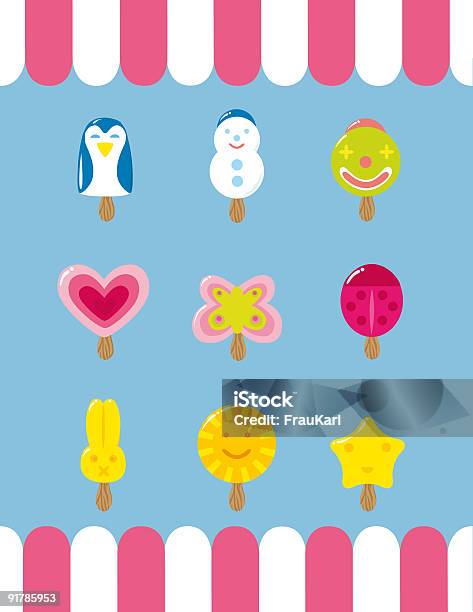 Ilustración de Popsicle y más Vectores Libres de Derechos de Furgón de los helados - Furgón de los helados, Alimento, Color - Tipo de imagen