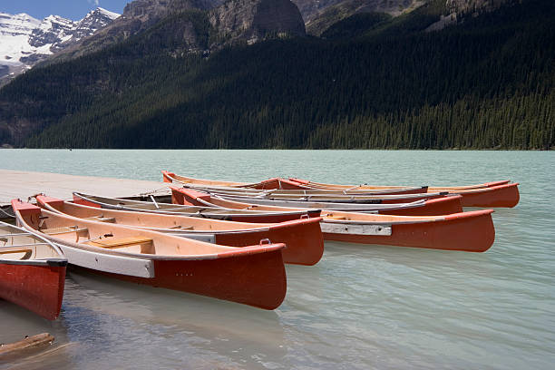 istock canoes in lake louise 91786122