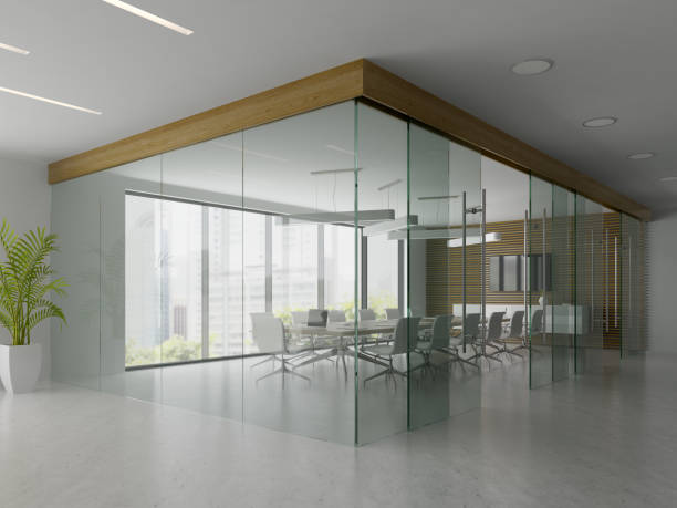 istock Interior of reception and meeting room 3D illustration 917864830