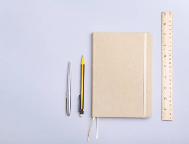 istock office supplies and gadgets on desk. Top View. 917865028